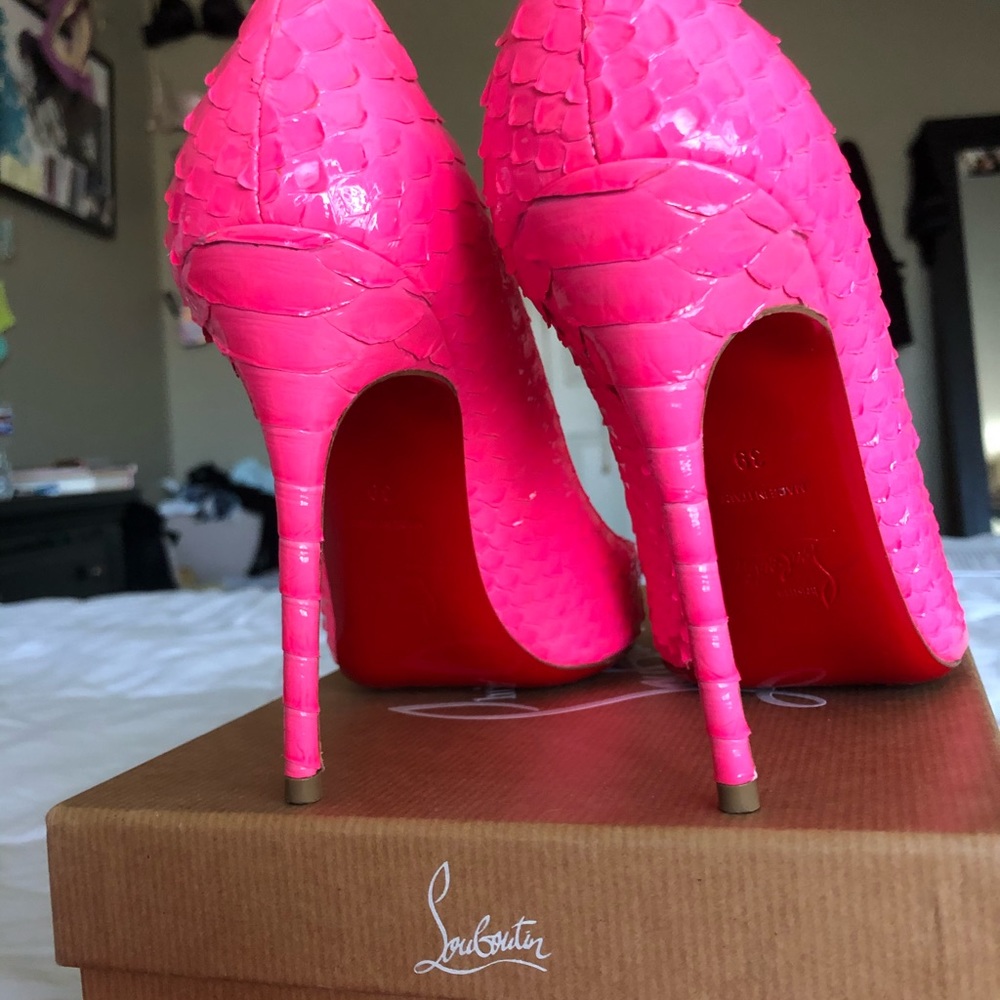Christian Louboutin Dcollet Pink Python Crystal - image 7